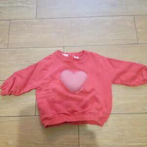 Zara baby Girl sweatshirts all-amour red with heart